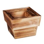 Set 3 ghivece de flori, din lemn, dimensiuni diferite, natur - imagine 7