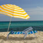 Sezlong pliabil cu perna, pentru gradina/plaja/camping, albastru, 78 x 59 x 85 cm - imagine 5