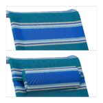 Sezlong pliabil cu perna, pentru gradina/plaja/camping, albastru, 78 x 59 x 85 cm - imagine 7