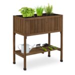Jardiniera pentru plante, 80 x 74 x 38 cm, din lemn, maro
