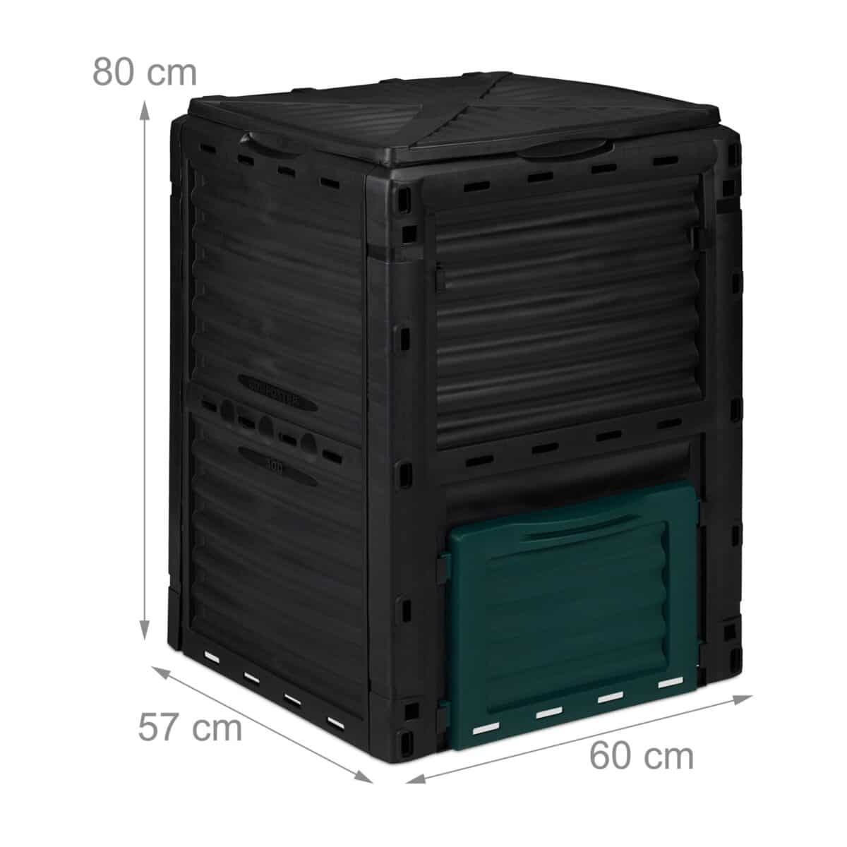 Lada compost, compostor gradina, 230 L, negru - imagine 2