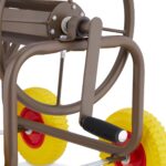 Carucior pentru furtun de gradina, metal, maro - imagine 5