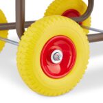 Carucior pentru furtun de gradina, metal, maro - imagine 3