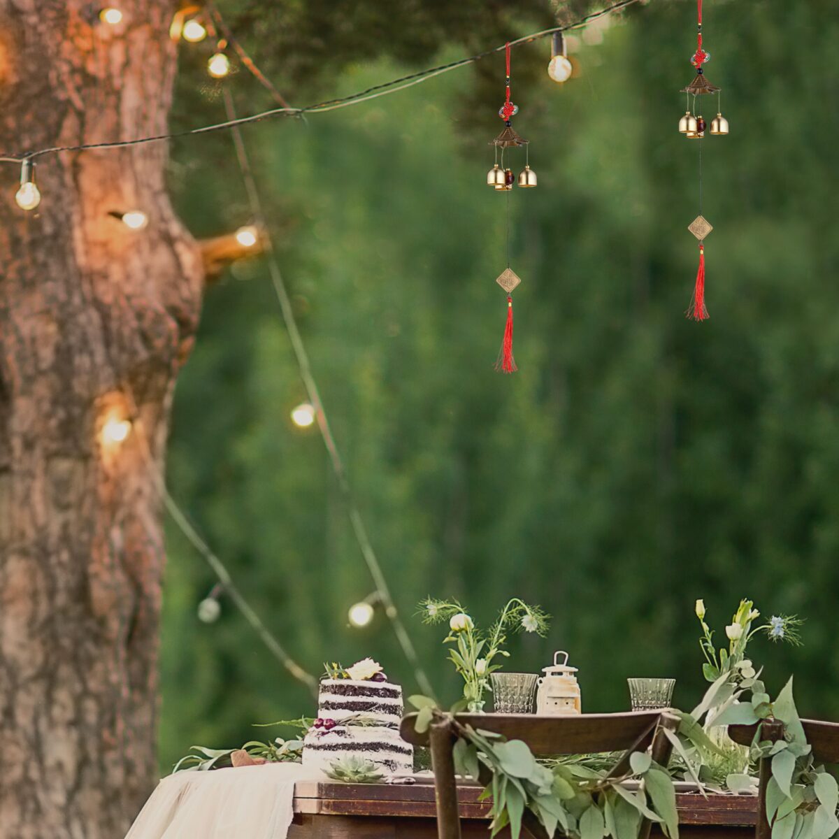 Clopotei de vant, set 2, decoratiuni gradina, design asiatic - imagine 3