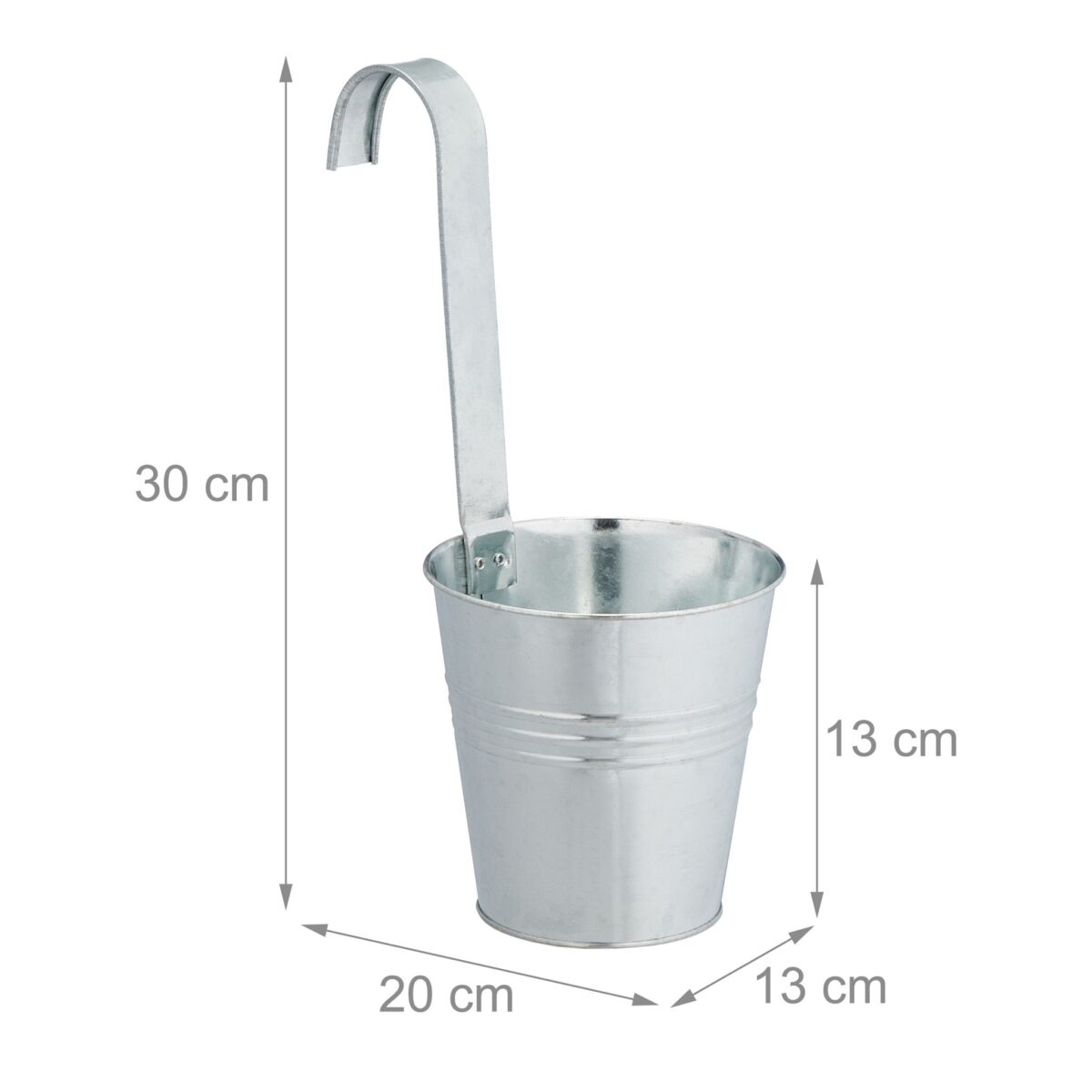 Set de 12 ghivece pentru plante, suspendate, fier, 13 x 13 cm - imagine 2