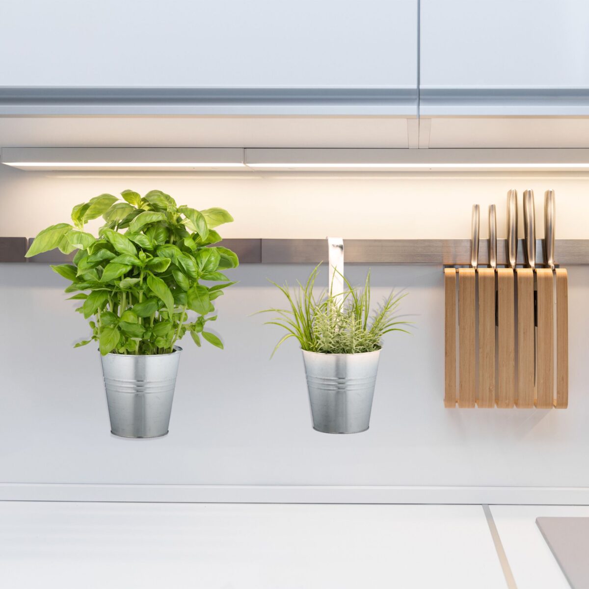 Set de 12 ghivece pentru plante, suspendate, fier, 13 x 13 cm - imagine 4