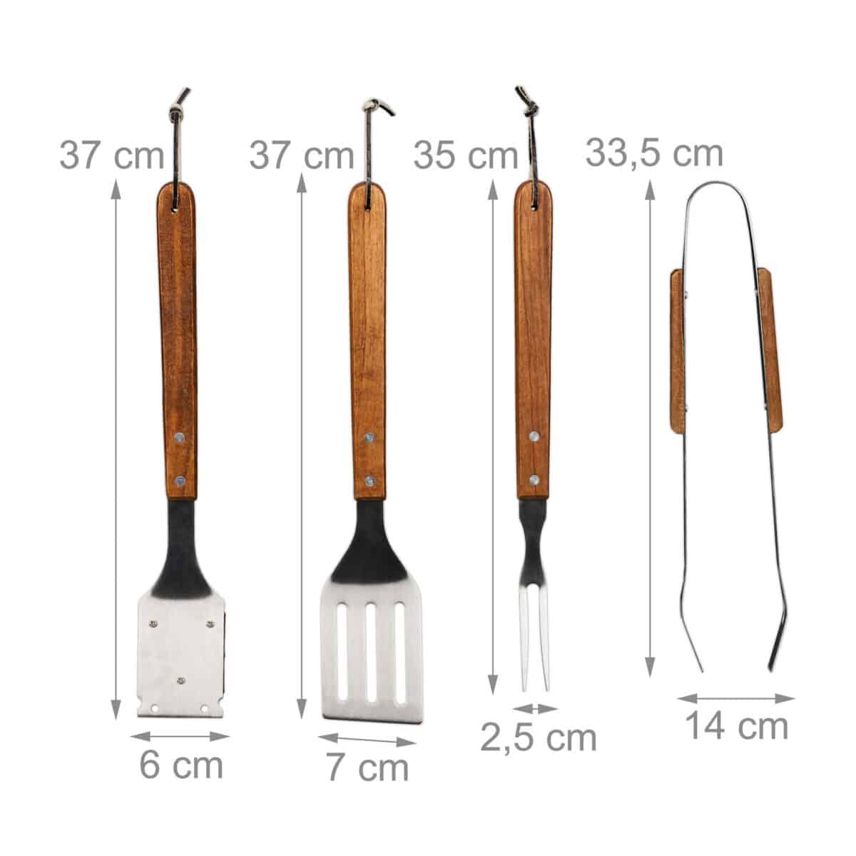 Set 4 tacamuri profesionale pentru gratar sau tigaie, Relaxdays - imagine 2