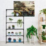 Suport pentru plante, stand de flori, 6 etajere, 174 x 91 x 28,5 cm, negru - imagine 3