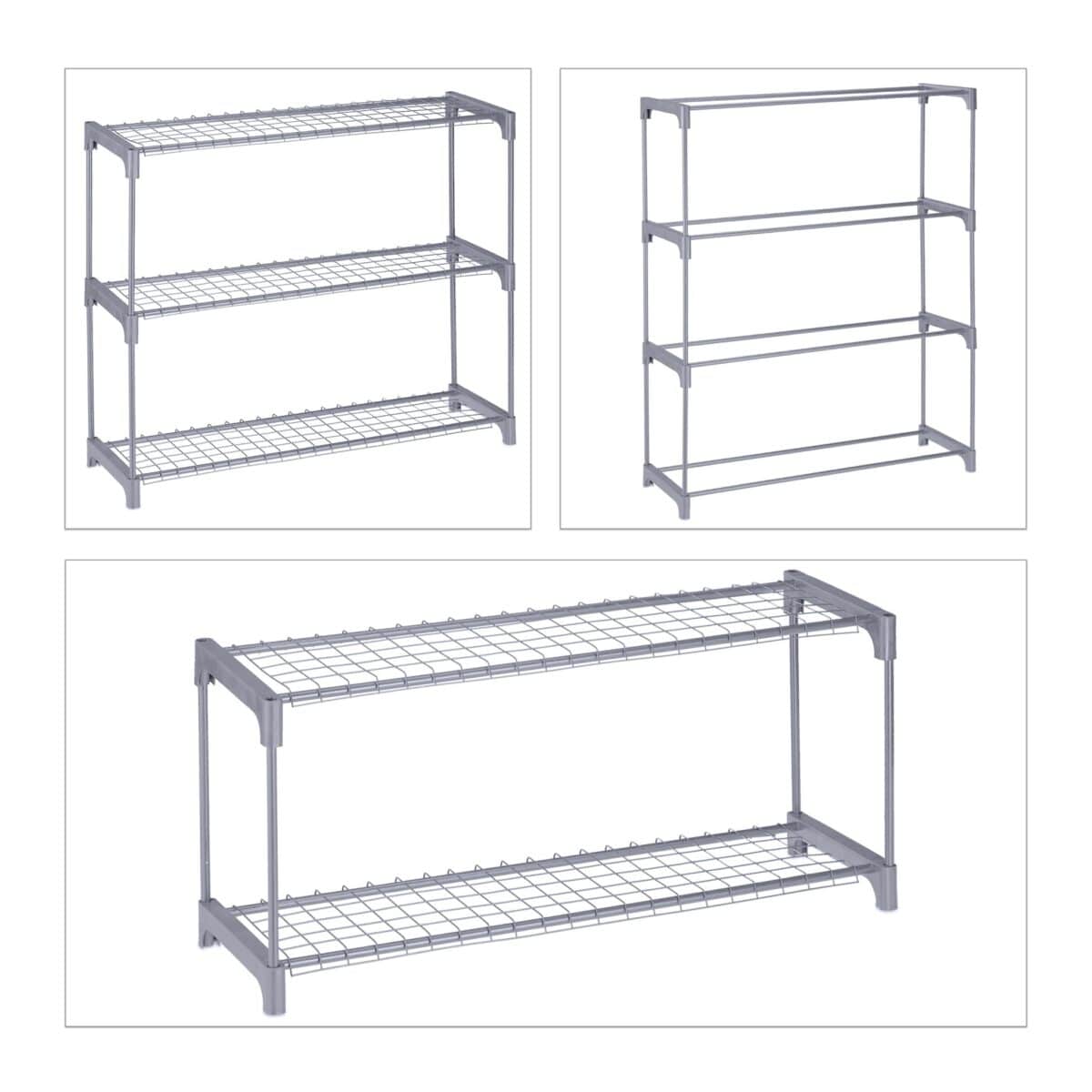 Suport pentru plante, stand de flori, 4 etajere, 106 x 91 x 28 cm, gri - imagine 6