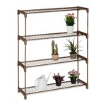 Suport pentru plante, stand de flori, 4 etajere, 106 x 91 x 28 cm, maro