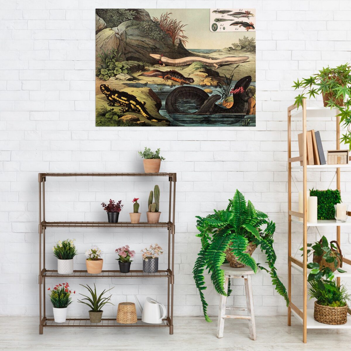 Suport pentru plante, stand de flori, 4 etajere, 106 x 91 x 28 cm, maro - imagine 8