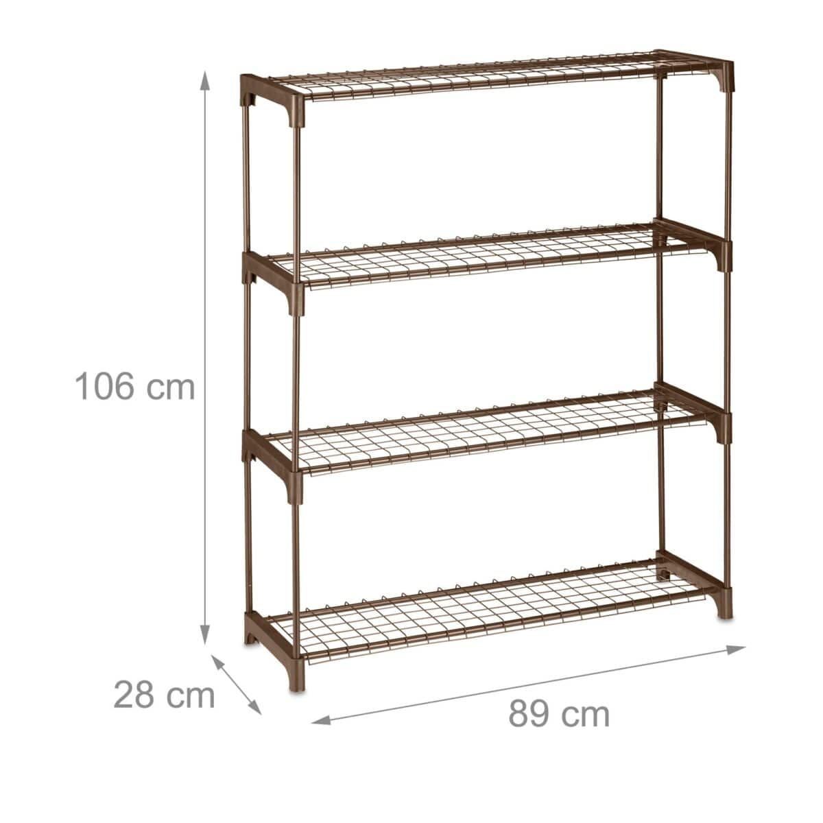 Suport pentru plante, stand de flori, 4 etajere, 106 x 91 x 28 cm, maro - imagine 6