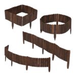 Bordura separatoare pentru gazon, 2 m, lemn, maro - imagine 4