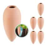 Set 6 conuri ceramice, pentru irigare plante, 170 ml, natur