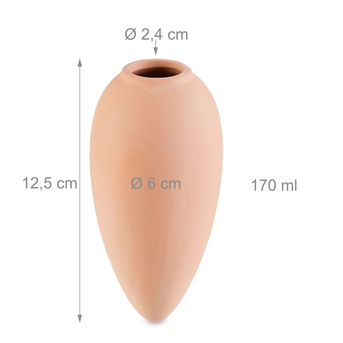 Set 6 conuri ceramice, pentru irigare plante, 170 ml, natur - imagine 5