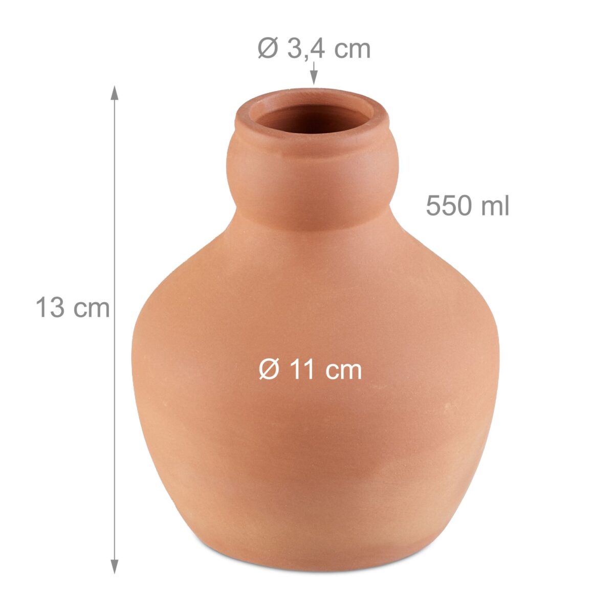 Set 3 conuri ceramice, pentru irigare plante, 550 ml, natur - imagine 4