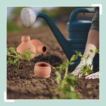 Set 3 conuri ceramice, pentru irigare plante, 550 ml, natur - imagine 5