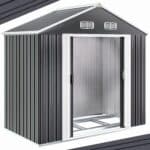 Magazie depozitare pentru gradina, Gardebruk®, usa glisanta, tabla de otel galvanizat, 196x132x188cm - imagine 7