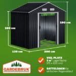 Magazie depozitare pentru gradina, Gardebruk®, usa glisanta, tabla de otel galvanizat, 196x132x188cm - imagine 5