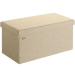 Bancuta cu spatiu de depozitare, din poliester, 76x38x38cm, crem