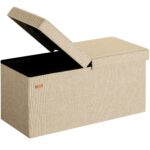 Bancuta cu spatiu de depozitare, din poliester, 76x38x38cm, crem inchis