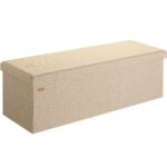 Banca cu spatiu de depozitare, din poliester, 115x38x38cm, crem