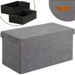 Bancuta cu spatiu de depozitare, din poliester, 76x38x38cm, gri