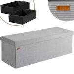 Bancuta cu spatiu de depozitare, din poliester, 114x38x38cm, gri
