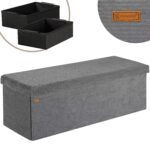 Banca cu spatiu de depozitare, din poliester, 114x38x38cm, gri