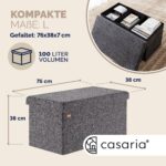Bancuta cu spatiu de depozitare, din poliester, 80x40x40cm, gri - imagine 8