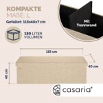 Banca cu spatiu de depozitare, din poliester, 115x38x38cm, crem - imagine 6