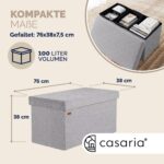 Bancuta cu spatiu de depozitare, din poliester, 76x38x38cm, gri - imagine 9