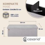 Bancuta cu spatiu de depozitare, din poliester, 114x38x38cm, gri - imagine 9
