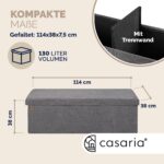 Banca cu spatiu de depozitare, din poliester, 114x38x38cm, gri - imagine 9