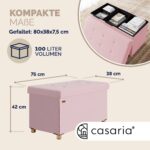 Bancuta cu spatiu de depozitare, din poliester, 76x38x42cm, roz - imagine 10