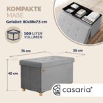 Bancuta cu spatiu de depozitare, catifea, 76x38x38cm, gri - imagine 10