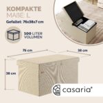 Bancuta cu spatiu de depozitare, din poliester, 76x38x38cm, crem inchis - imagine 8