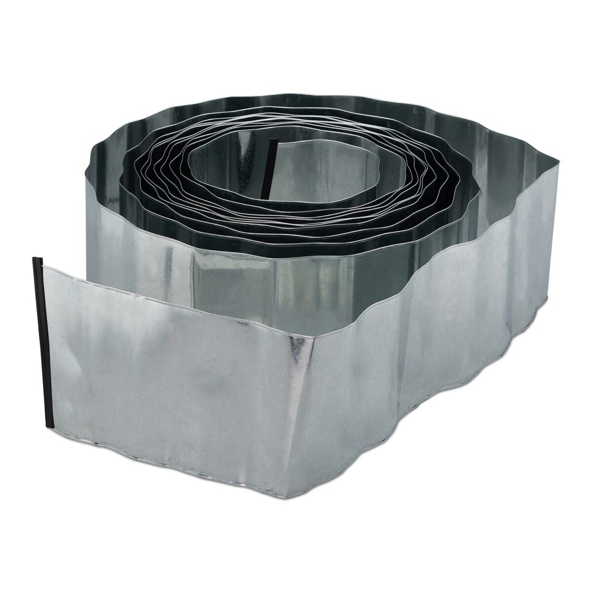 Bordura separatoare pentru gazon, 10m, fier galvanizat, argintiu - imagine 3