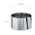 Bordura separatoare pentru gazon, 10m, fier galvanizat, argintiu - imagine 6