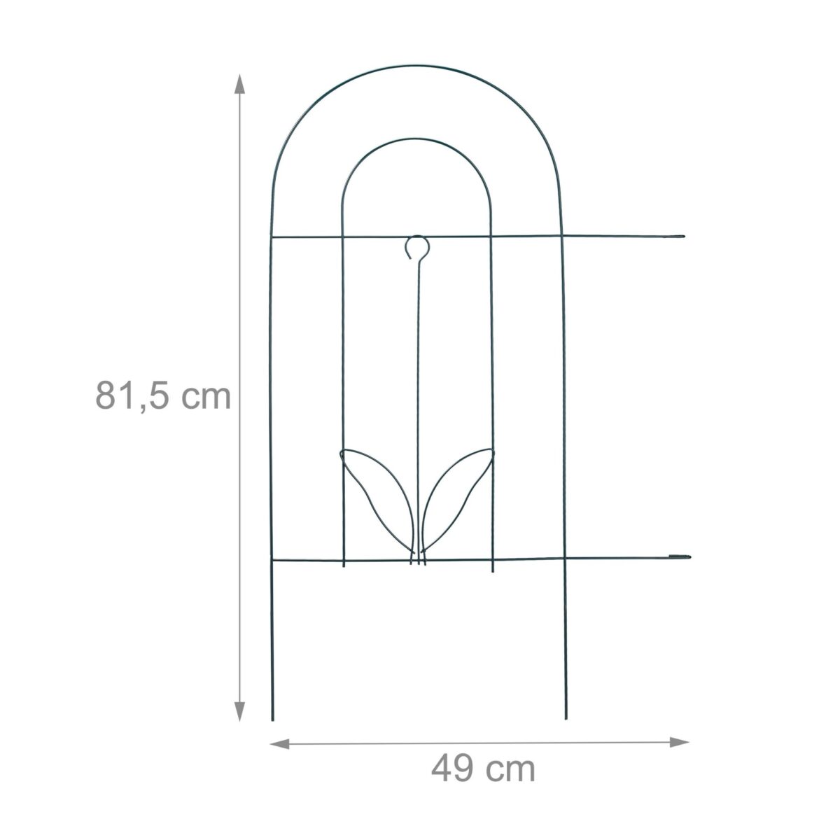 Gard de gradina decorativ, 5 piese, din metal, 81,5 x 244 x 0,3 cm - imagine 6