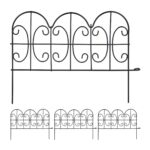 Gard de gradina decorativ, 4 piese, din metal, 28,5 x 39 x 1 cm