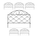 Gardulet decorativ din metal, 6 piese, pentru gazon sau flori, 40 x 54,5 x 1 cm, negru
