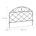 Gardulet decorativ din metal, 6 piese, pentru gazon sau flori, 40 x 54,5 x 1 cm, negru - imagine 3
