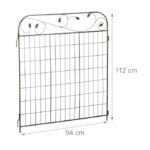 Gard de gradina decorativ, 4 piese, din metal, 112 x 94 x 1 cm, negru - imagine 2