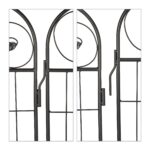 Gard de gradina decorativ, 4 piese, din metal, 112 x 94 x 1 cm, negru - imagine 8