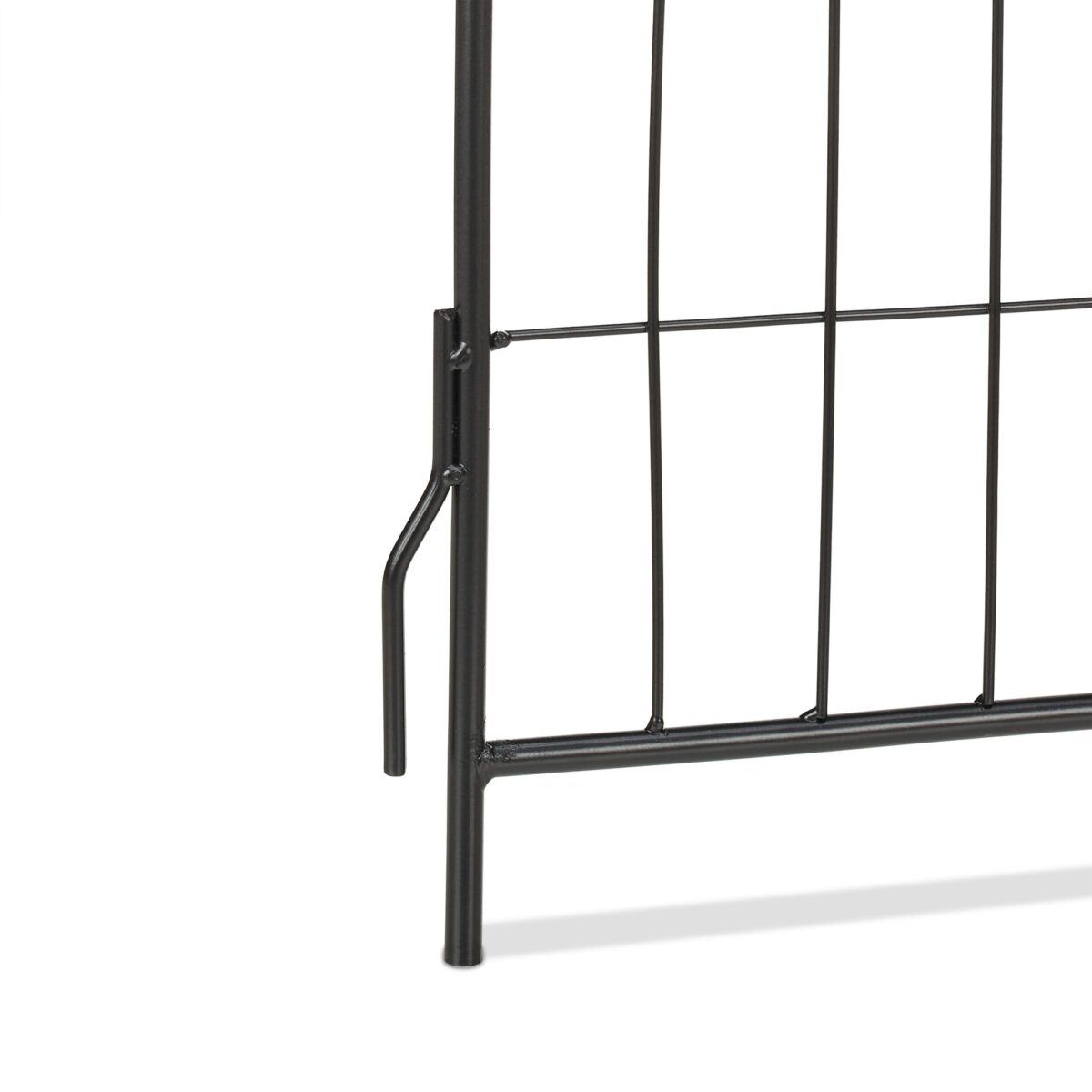 Gard de gradina decorativ, 4 piese, din metal, 112 x 94 x 1 cm, negru - imagine 6