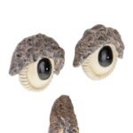 Decoratiune de gradina, 4 piese, din polirasina, maro inchis - imagine 8