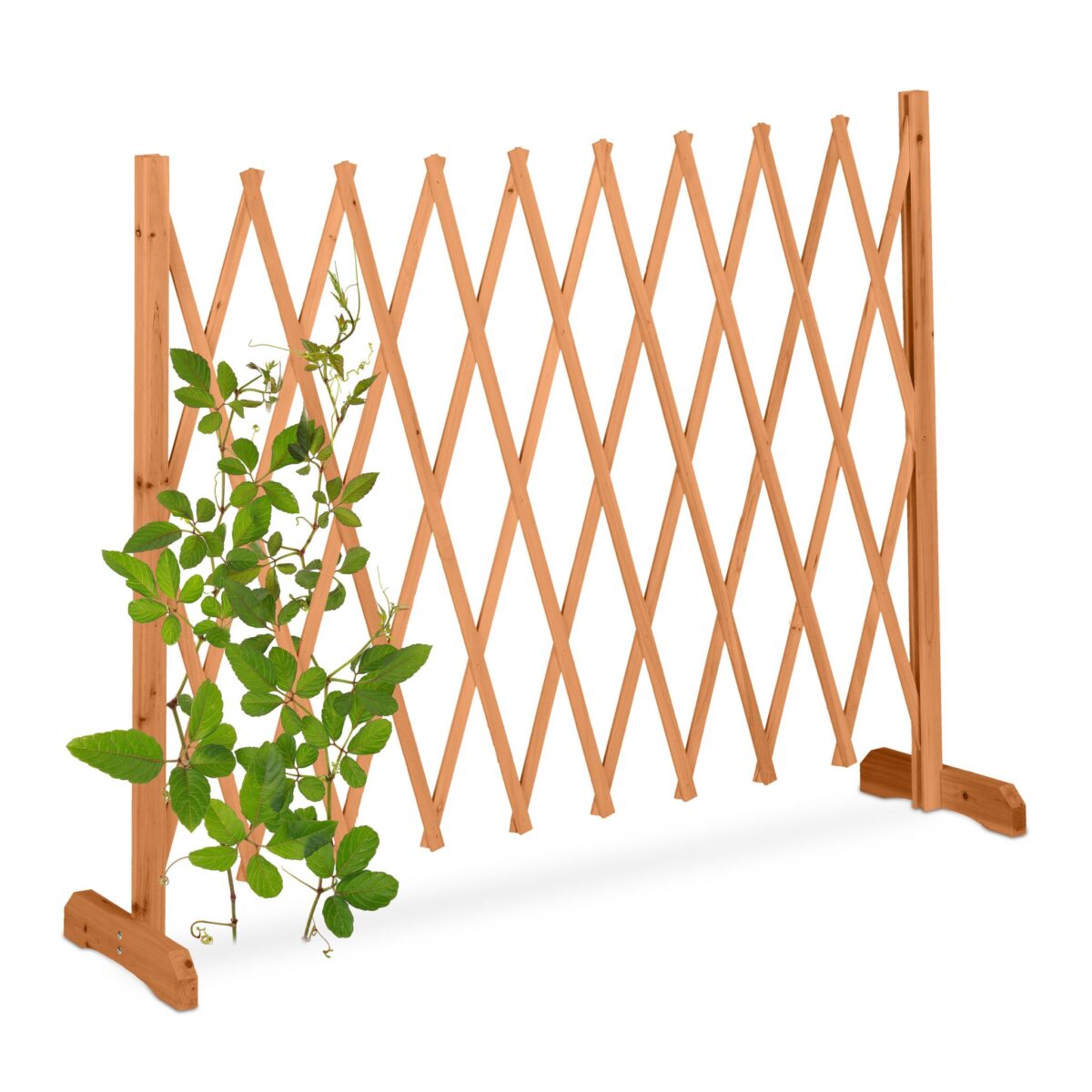 Spalier extensibil pentru flori cataratoare, lemn, 90 x 28 cm, maro - imagine 3