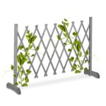 Spalier extensibil pentru flori cataratoare, lemn, 73 x 28 cm, gri