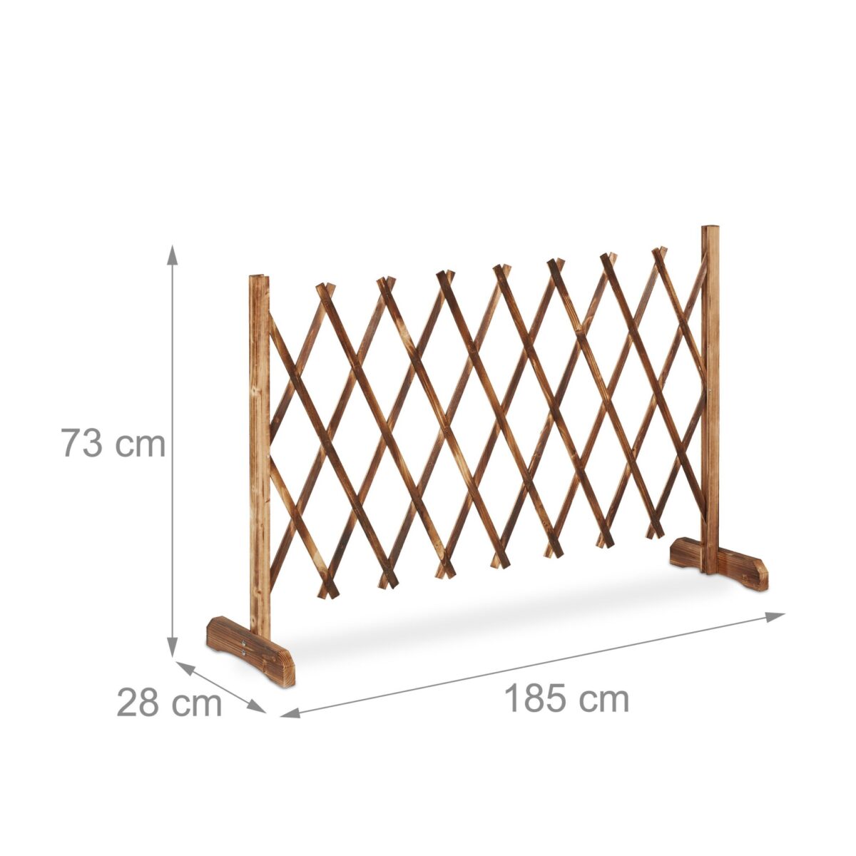 Spalier extensibil pentru flori cataratoare, lemn, 73 x 28 cm, maro - imagine 6